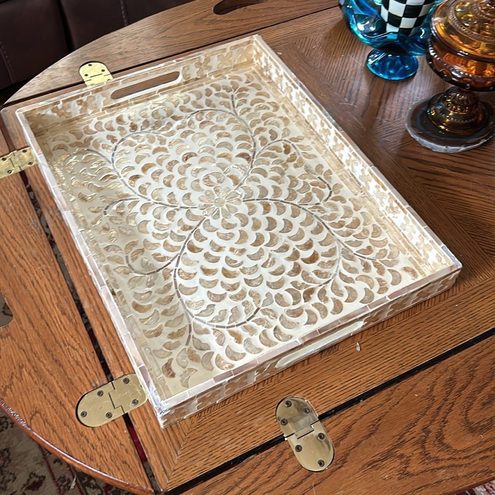 Mother Of Pearl Inlay Serving Tray
